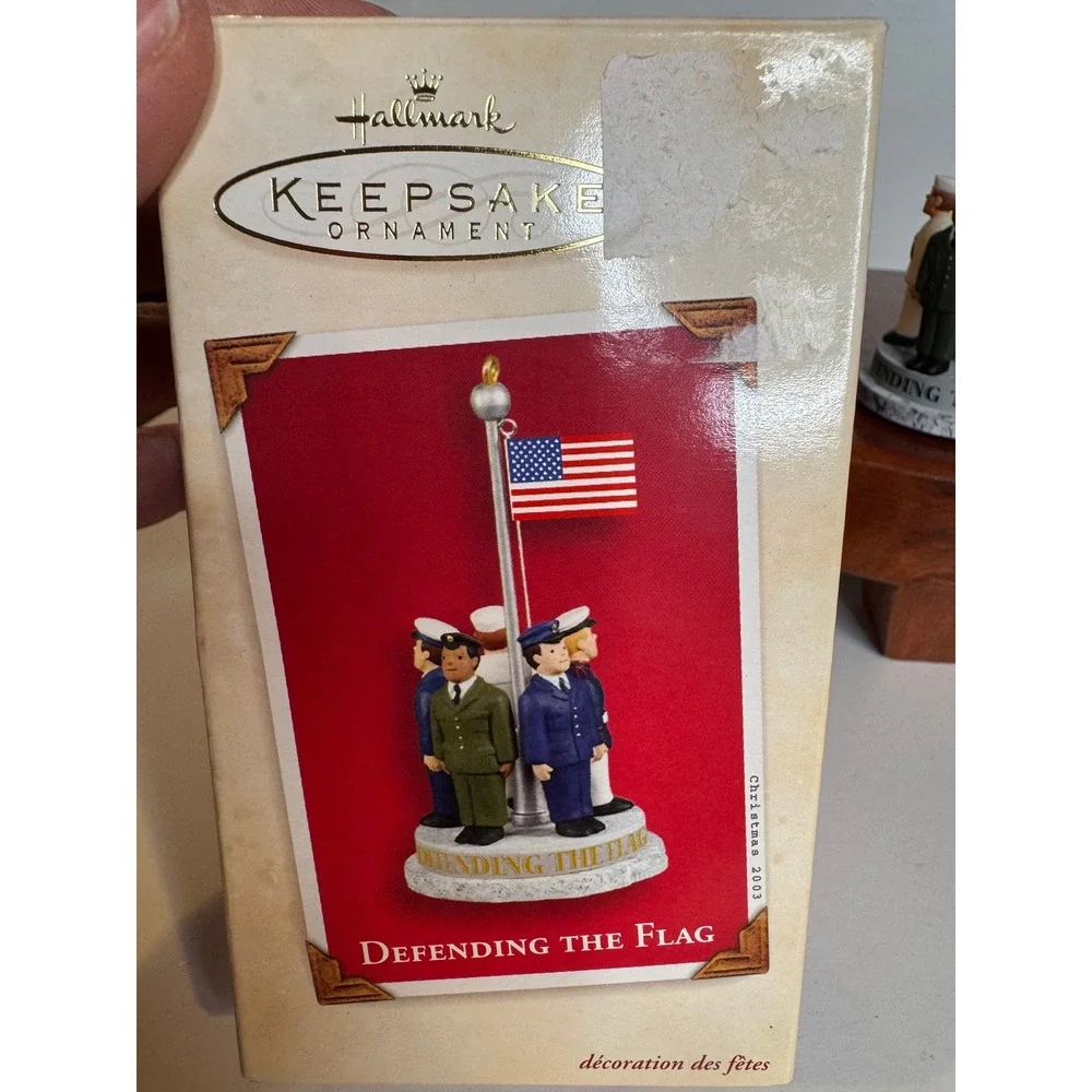 Hallmark Keepsake Defending‎ The Flag Ornament 2003 Patriotic Military Flag